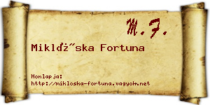 Miklóska Fortuna névjegykártya